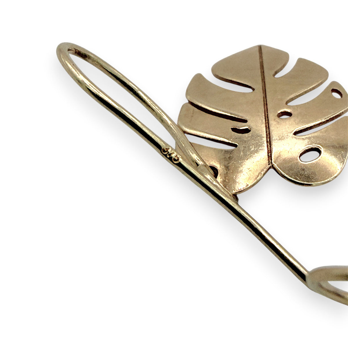 NZGD | 9ct Gold Tropical Leaf Hook Earrings