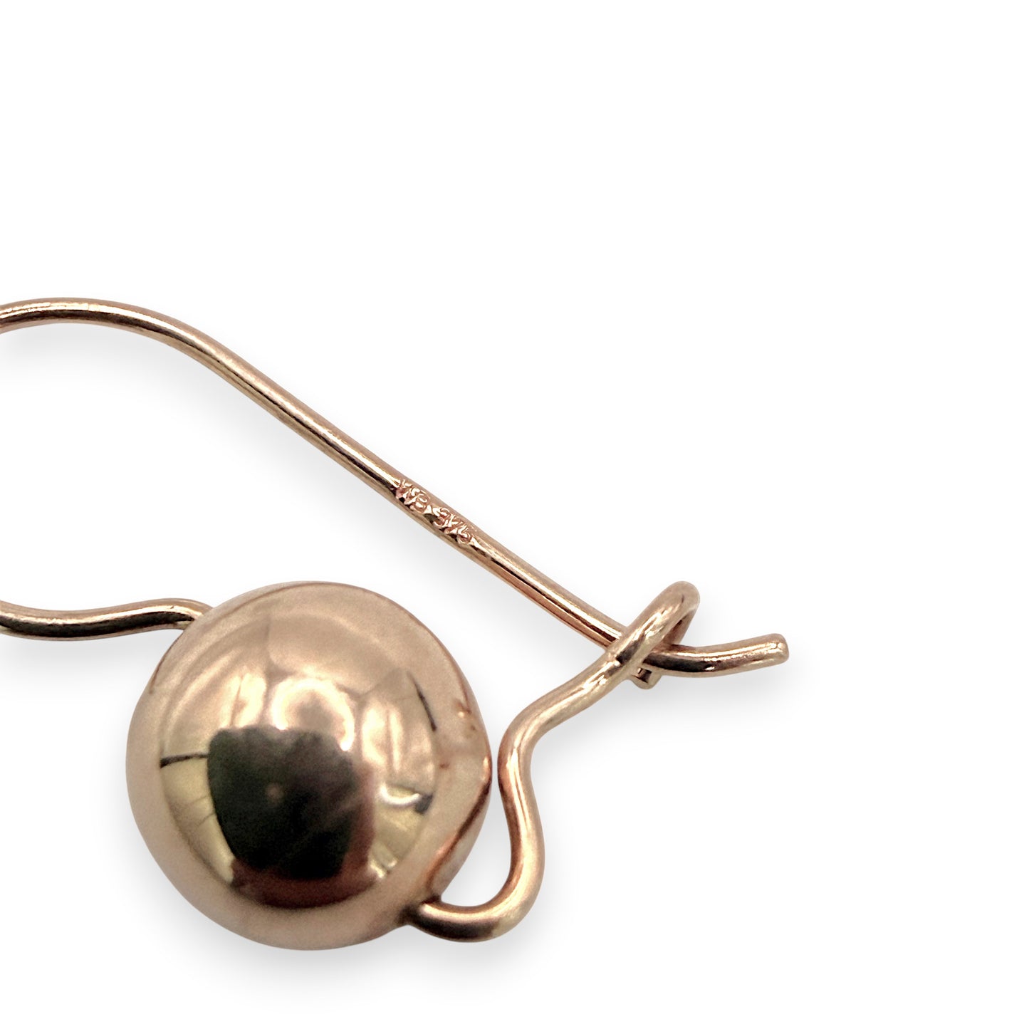 NZGD | 9ct Gold Roselight Sphere Drop Earrings 7.9mm