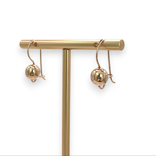 NZGD | 9ct Gold Roselight Sphere Drop Earrings 7.9mm