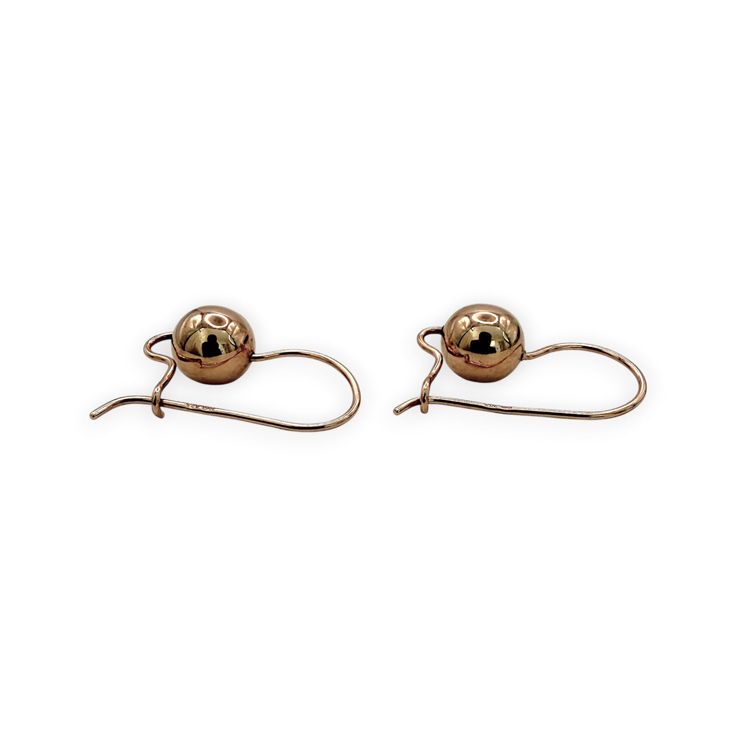 NZGD | 9ct Gold Roselight Sphere Drop Earrings 7.9mm
