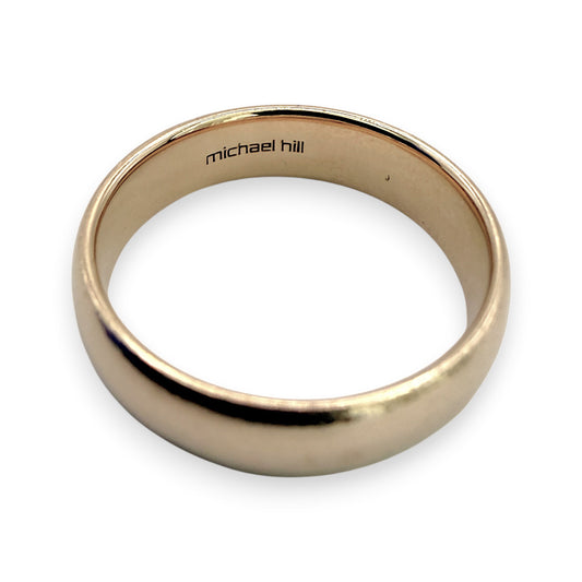 NZGD | 10ct Gold MICHAEL HILL Lustre Band Ring Size O