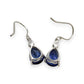 NZGD | 9ct White Gold Royal Blue Teardrop Hook Earrings