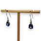 NZGD | 9ct White Gold Royal Blue Teardrop Hook Earrings