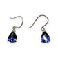 NZGD | 9ct White Gold Royal Blue Teardrop Hook Earrings