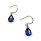 NZGD | 9ct White Gold Royal Blue Teardrop Hook Earrings