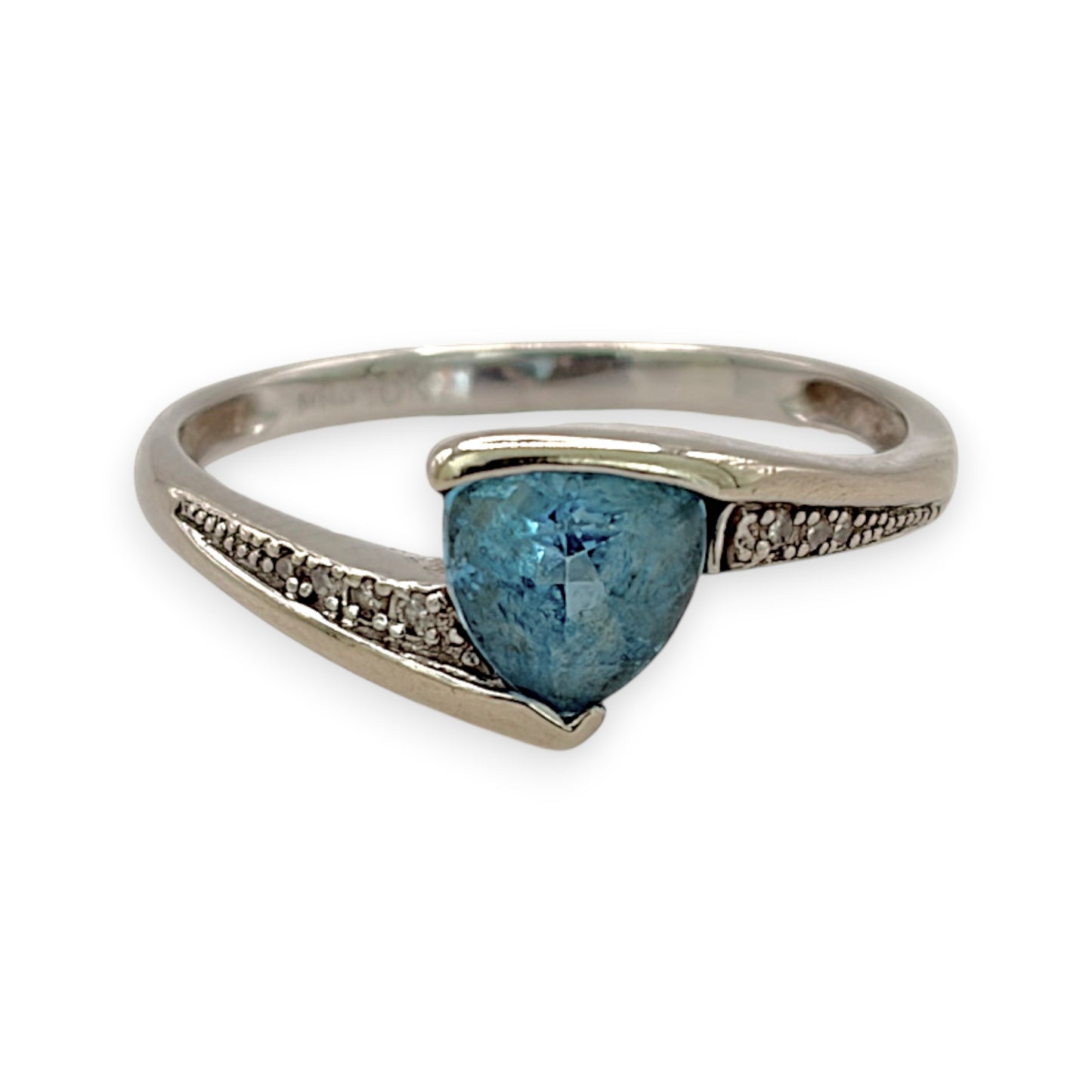 NZGD | 10ct White Gold MICHAEL HILL Celestial Blueflare Ring Size O