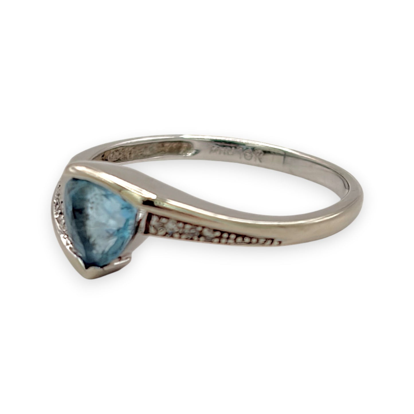 NZGD | 10ct White Gold MICHAEL HILL Celestial Blueflare Ring Size O