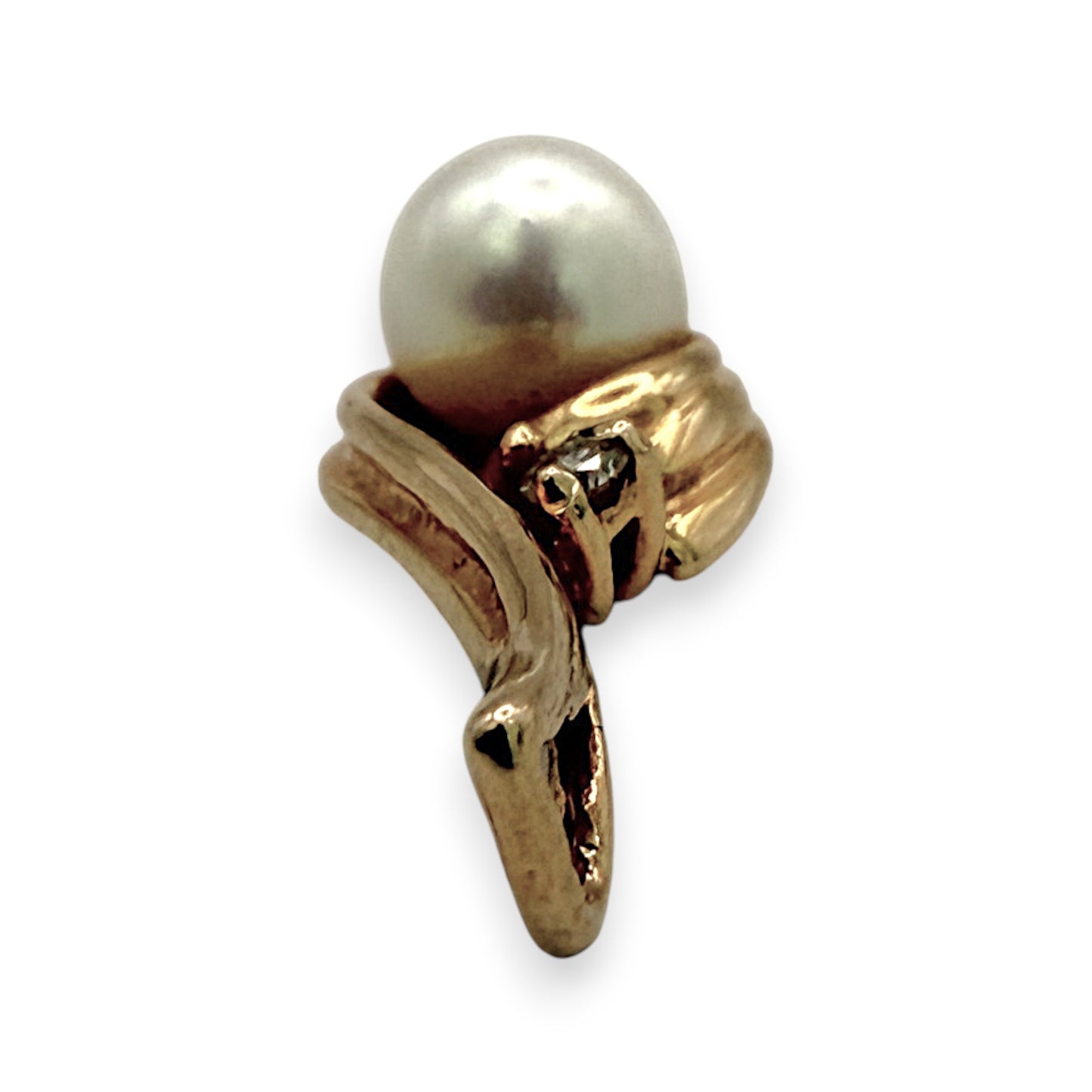 NZGD | 14ct Gold Lustrous Pearl Diamond Pendant