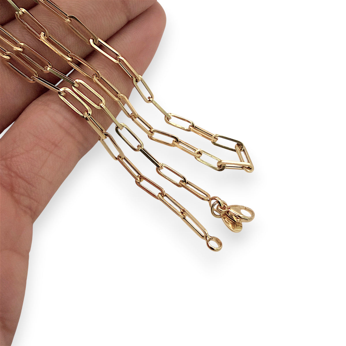 NZGD | 18ct Gold Aureate Paperclip Line Chain 50cm