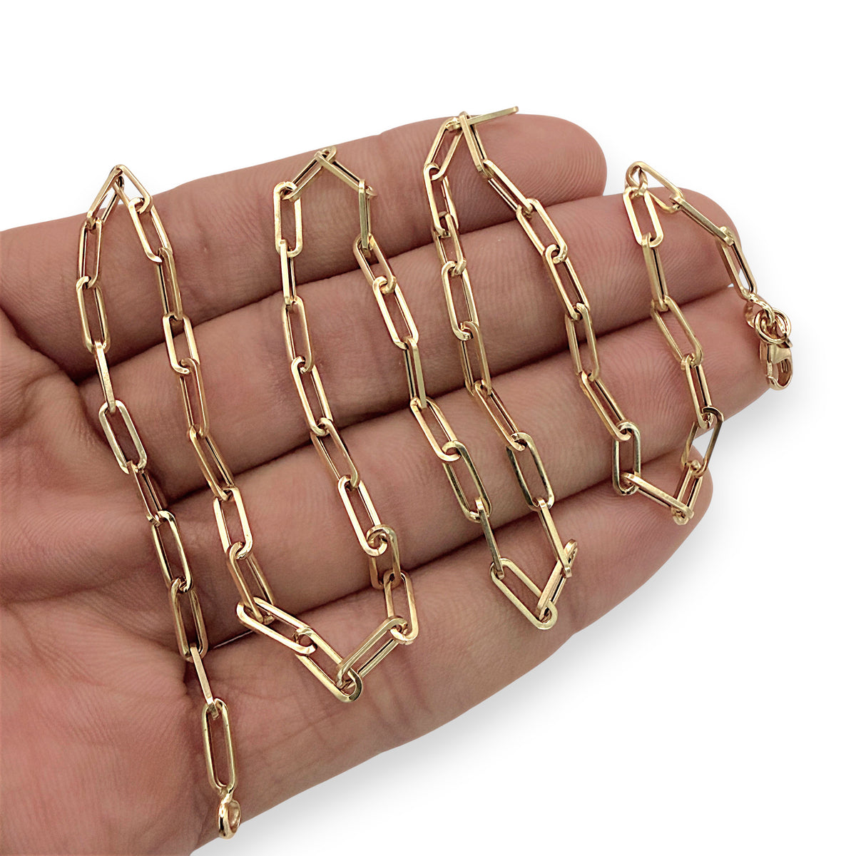 NZGD | 18ct Gold Aureate Paperclip Line Chain 50cm