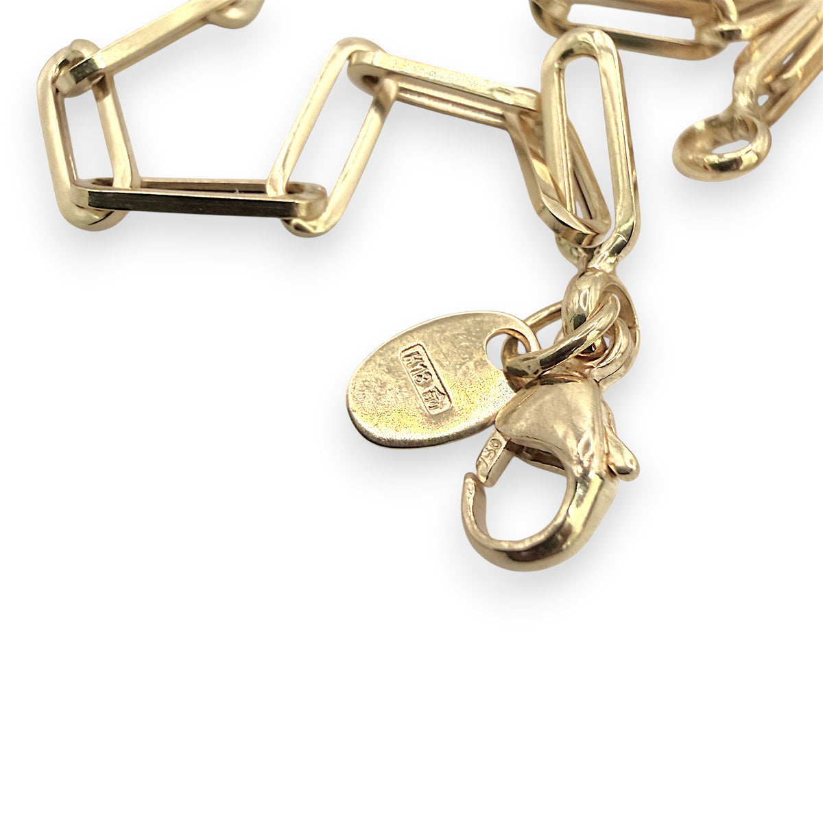 NZGD | 18ct Gold Aureate Paperclip Line Chain 50cm