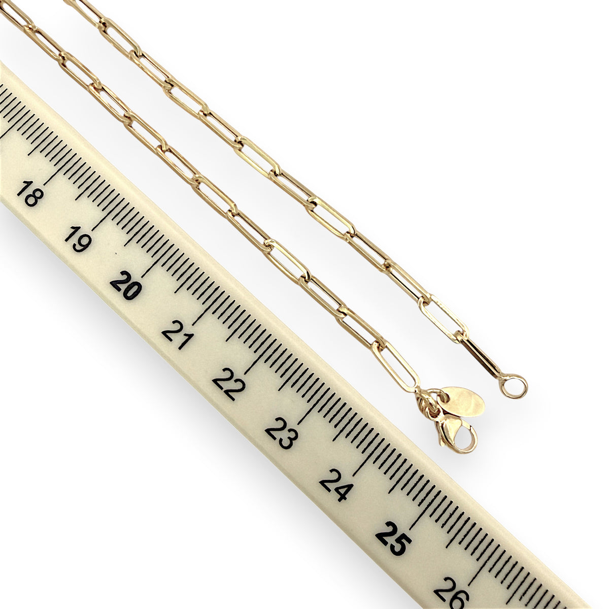 NZGD | 18ct Gold Aureate Paperclip Line Chain 50cm