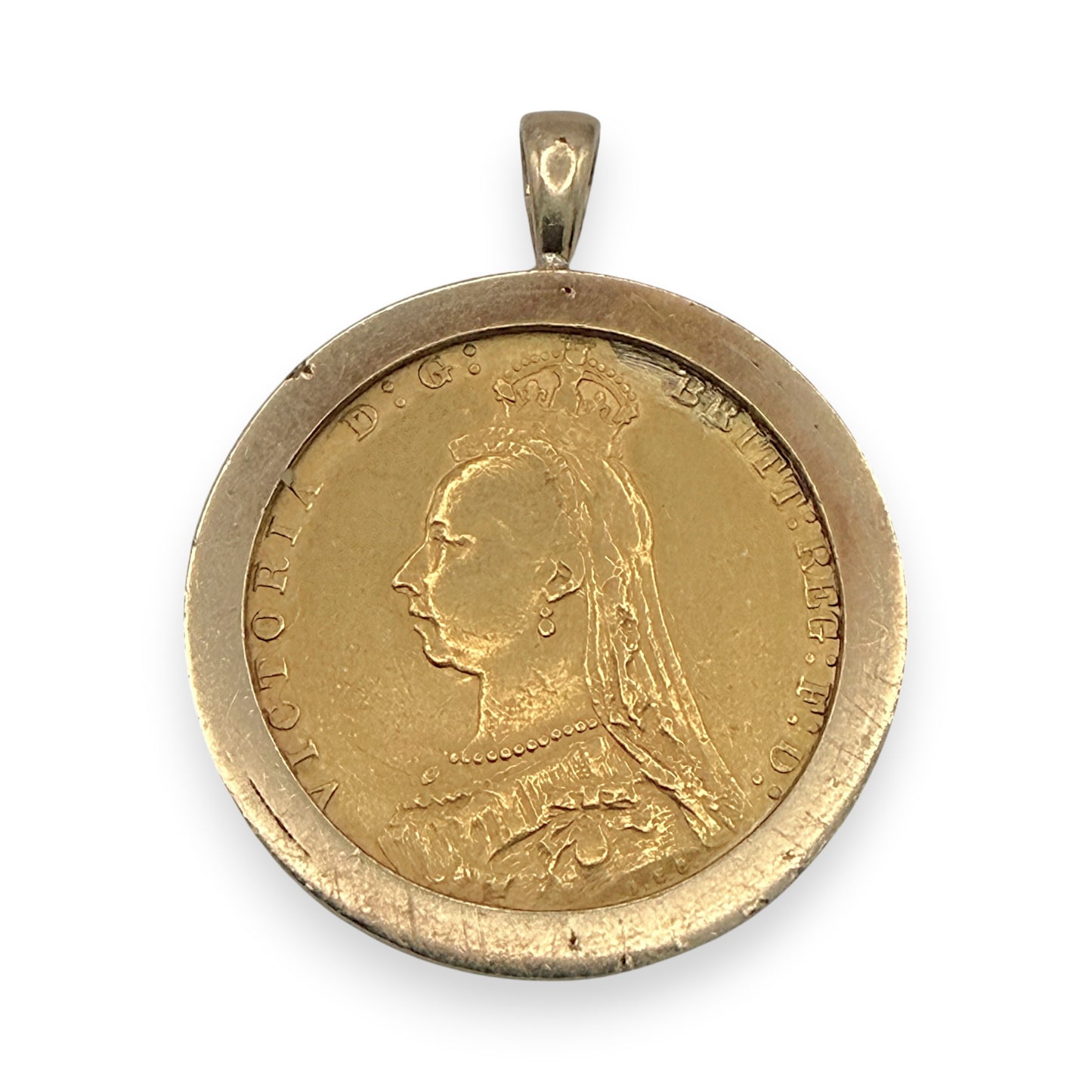 NZGD | 22ct Gold 1890 Queen Victoria Full Soverign Pendant in 9ct Gold