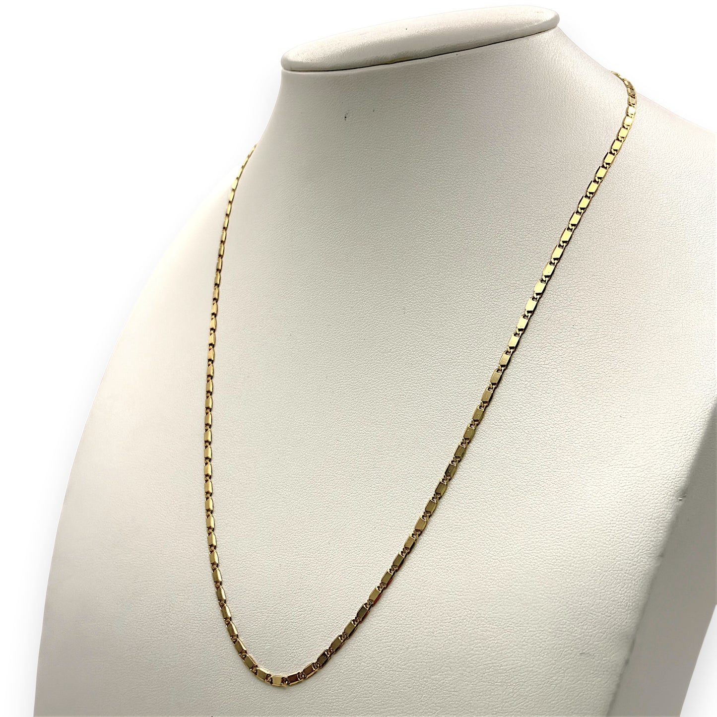 NZGD | 9ct Gold Bar‑Curb Rhythm Chain 49cm