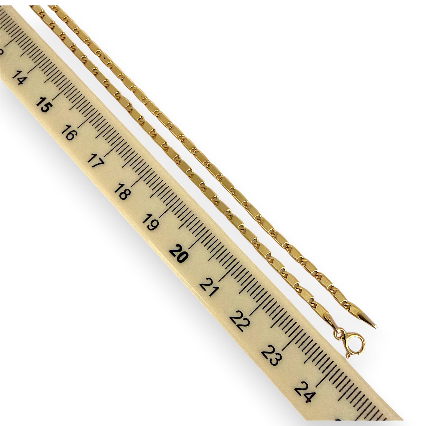 NZGD | 9ct Gold Bar‑Curb Rhythm Chain 49cm