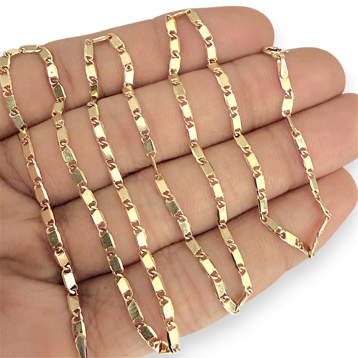 NZGD | 9ct Gold Bar‑Curb Rhythm Chain 49cm