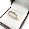 NZGD | 9ct Gold Pink Cluster Curve Ring Size N