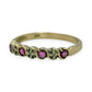 NZGD | 9ct Gold Pink Cluster Curve Ring Size N