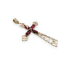 NZGD | 9ct Gold Ornate Crimson Cross Pendant 41.5 mm