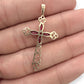 NZGD | 9ct Gold Ornate Crimson Cross Pendant 41.5 mm