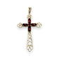 NZGD | 9ct Gold Ornate Crimson Cross Pendant 41.5 mm