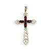 NZGD | 9ct Gold Ornate Crimson Cross Pendant 41.5 mm