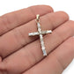 NZGD | 9ct Gold Baguette Simulated Cross Pendant 30.9mm