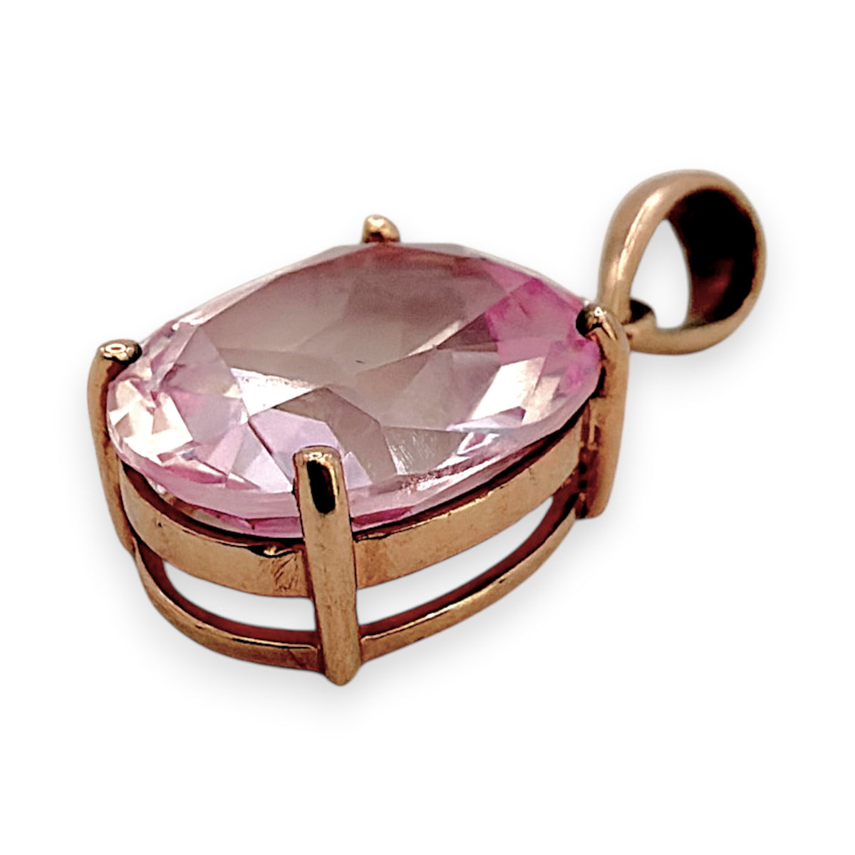NZGD | 9ct Rose Gold Petal Blush Sapphire Pendant 16.4mm