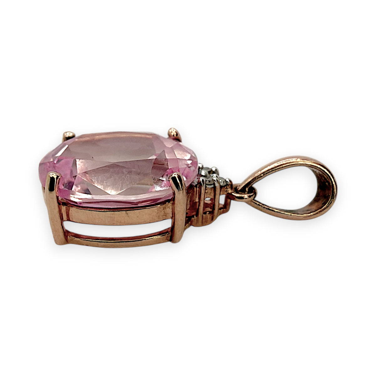 NZGD | 9ct Rose Gold Petal Blush Sapphire Pendant 16.4mm