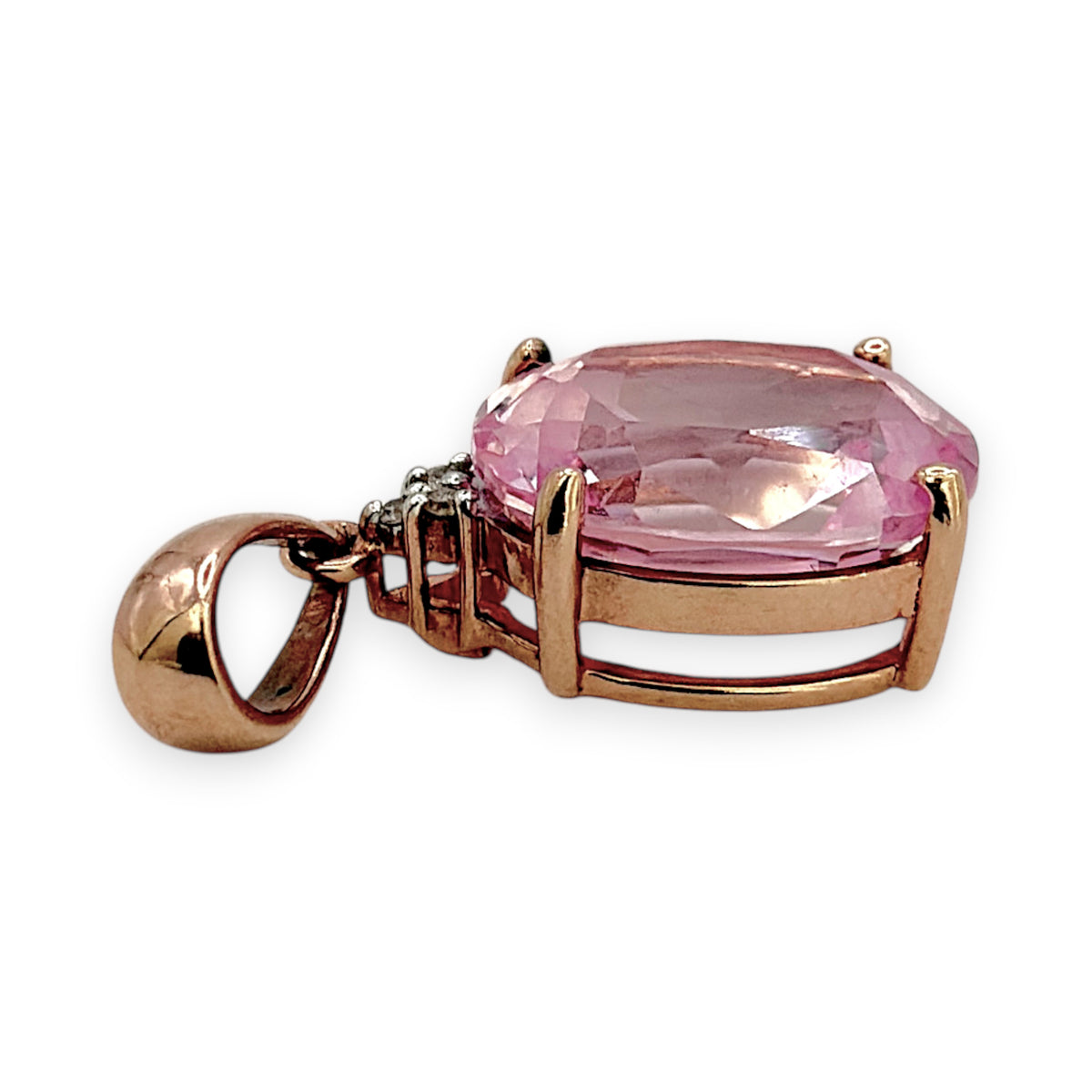 NZGD | 9ct Rose Gold Petal Blush Sapphire Pendant 16.4mm