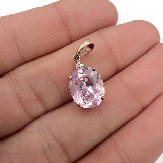 NZGD | 9ct Rose Gold Petal Blush Sapphire Pendant 16.4mm