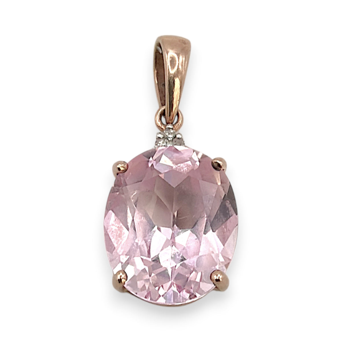 NZGD | 9ct Rose Gold Petal Blush Sapphire Pendant 16.4mm