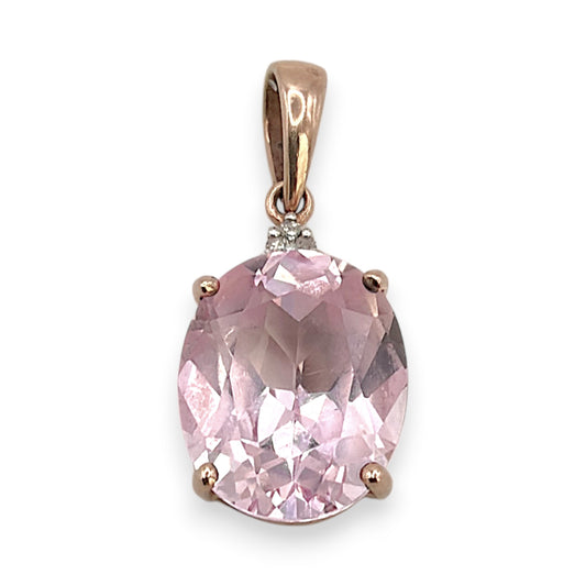 NZGD | 9ct Rose Gold Petal Blush Sapphire Pendant 16.4mm