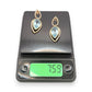 NZGD | 9ct Gold Vintage Blue Teardrop Earrings