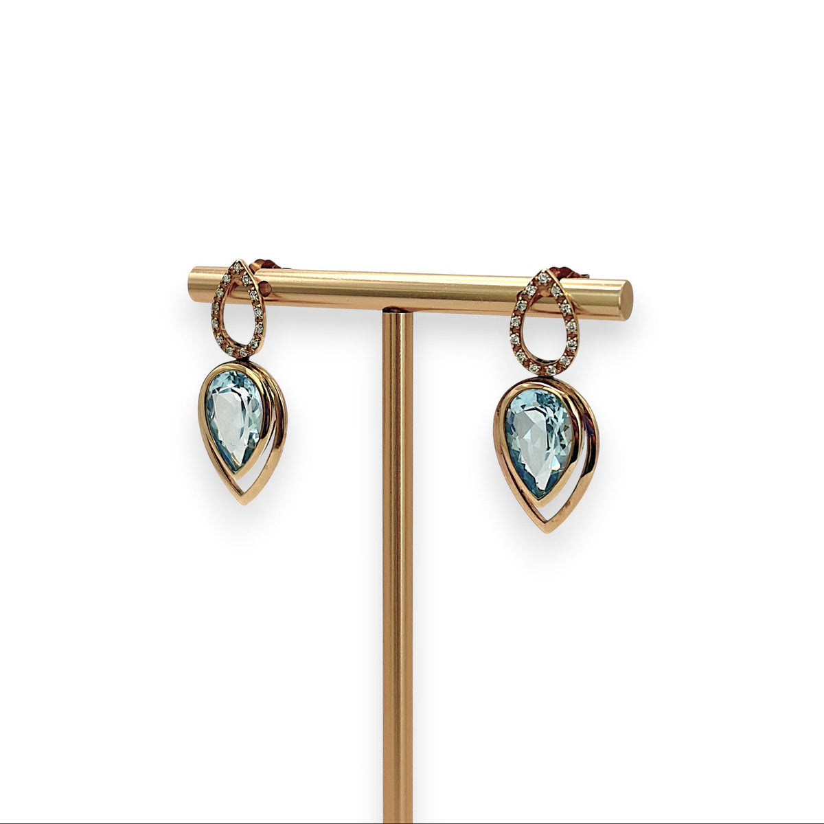 NZGD | 9ct Gold Vintage Blue Teardrop Earrings