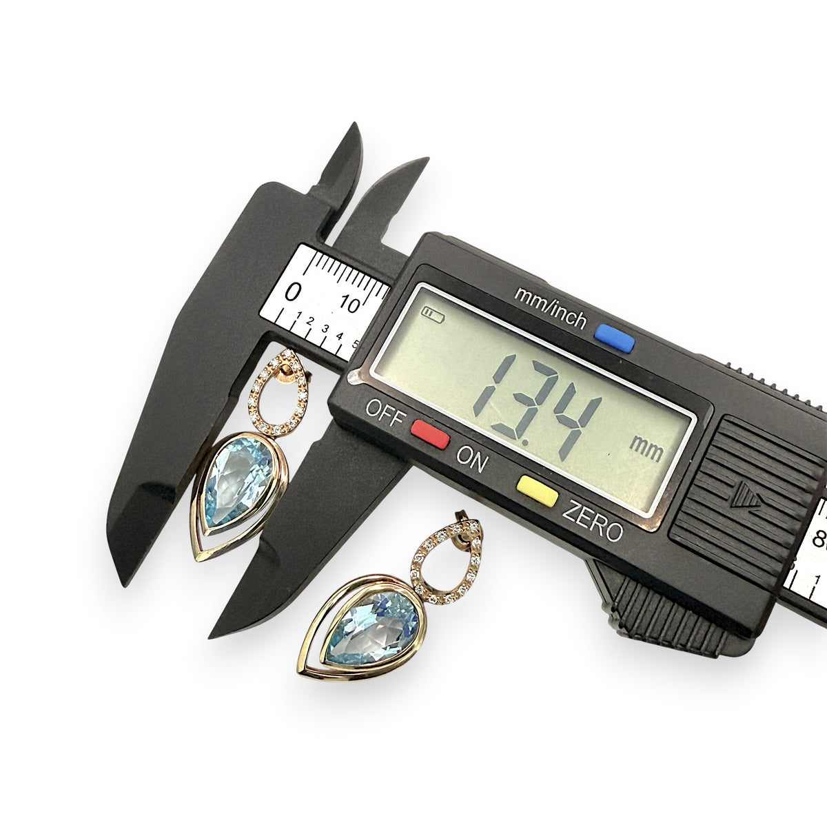 NZGD | 9ct Gold Vintage Blue Teardrop Earrings