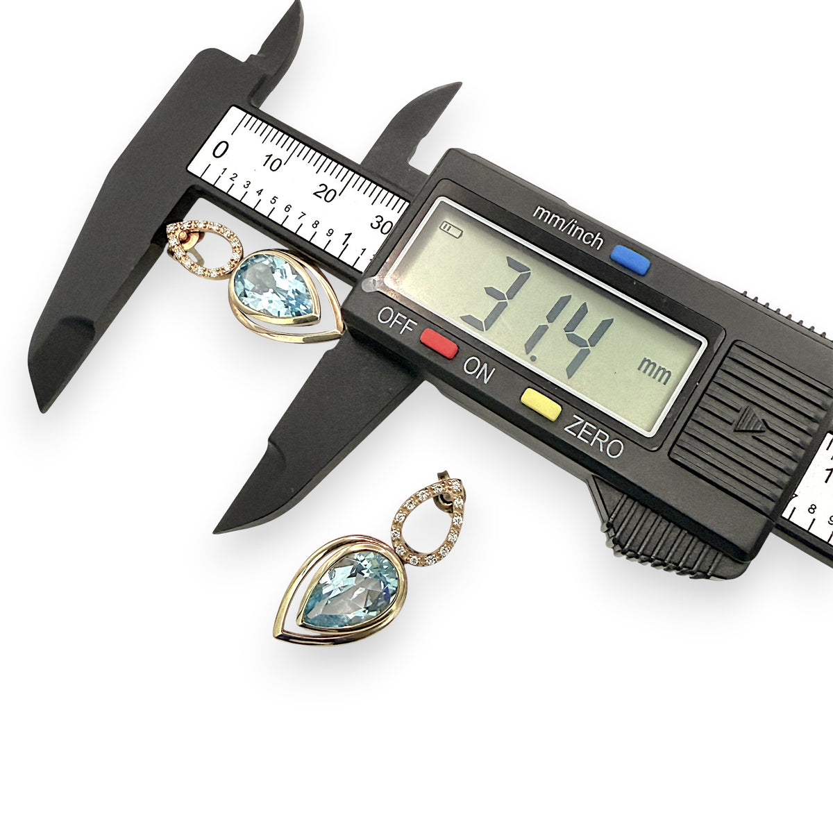 NZGD | 9ct Gold Vintage Blue Teardrop Earrings