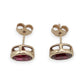 NZGD | 9ct Gold Crimson Bezel Stud Earrings - Oval 9.6mm x 7.8mm