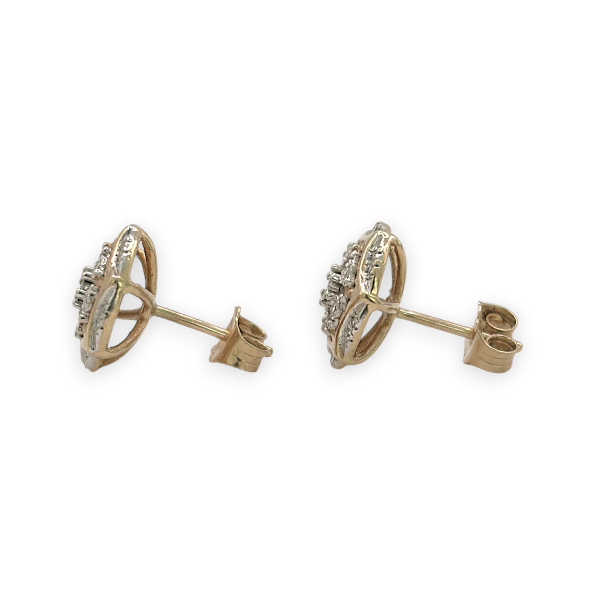 NZGD | 9ct Gold Floral Cluster Studs 10.9mm