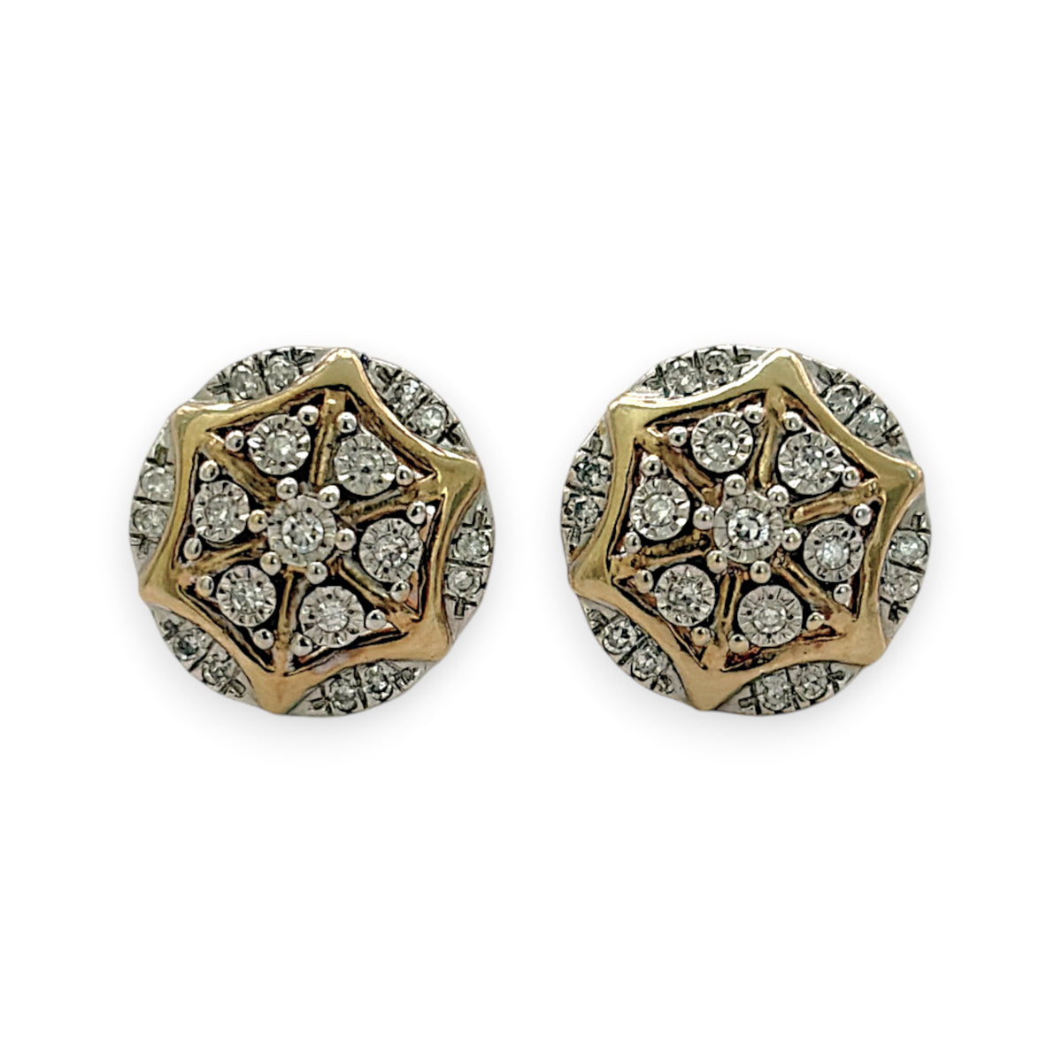 NZGD | 9ct Gold Floral Cluster Studs 10.9mm