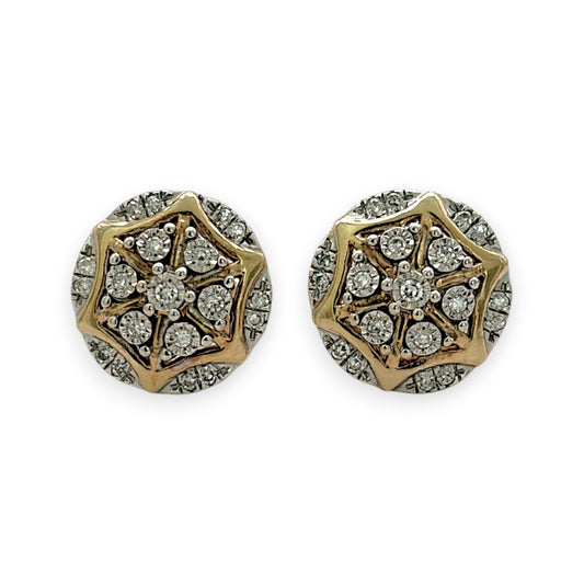 NZGD | 9ct Gold Floral Cluster Studs 10.9mm