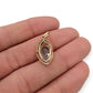 NZGD | 14ct Gold Celestial Blue Marquise Drop Pendant 19.4mm