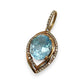 NZGD | 14ct Gold Celestial Blue Marquise Drop Pendant 19.4mm