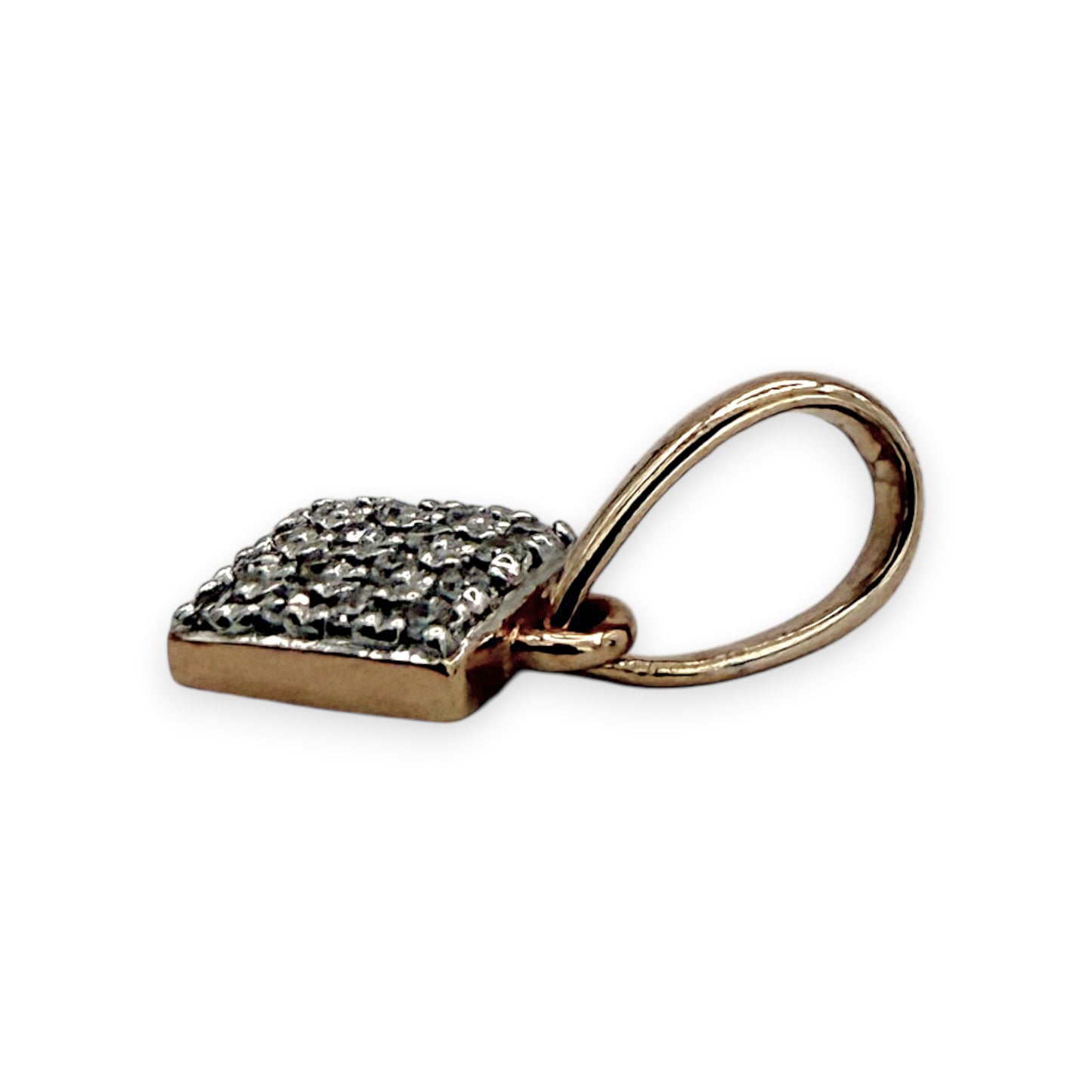 NZGD | 14ct Gold Diamond Cluster Square Pendant 6.1mm