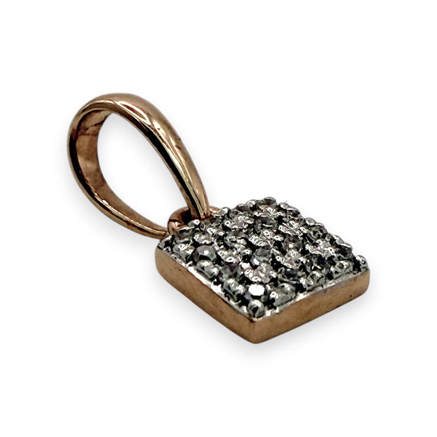 NZGD | 14ct Gold Diamond Cluster Square Pendant 6.1mm