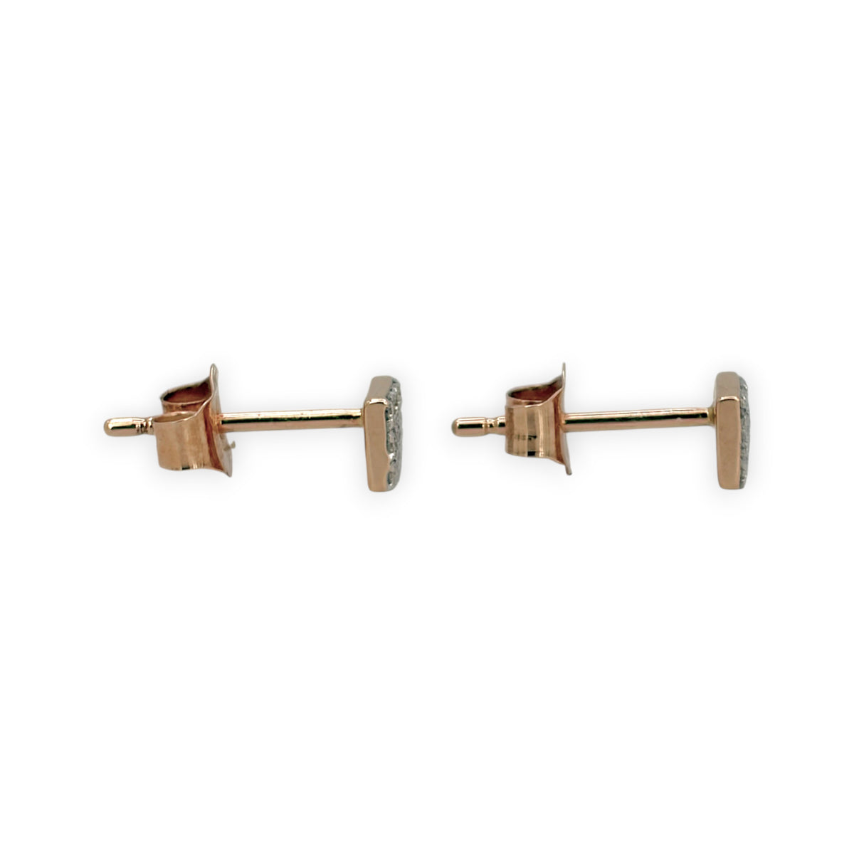 BRAND NEW | 14ct Rose Gold Petite Brilliance Square Studs 3.8mm
