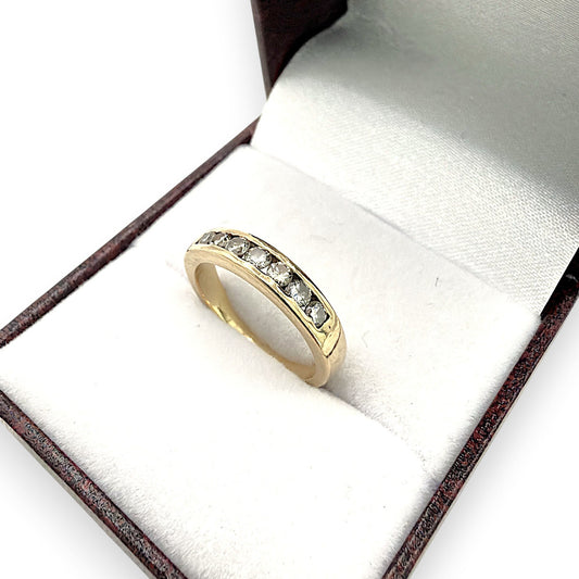 NZGD | 18ct Gold Diamond Precision Band Ring Size I 1/2