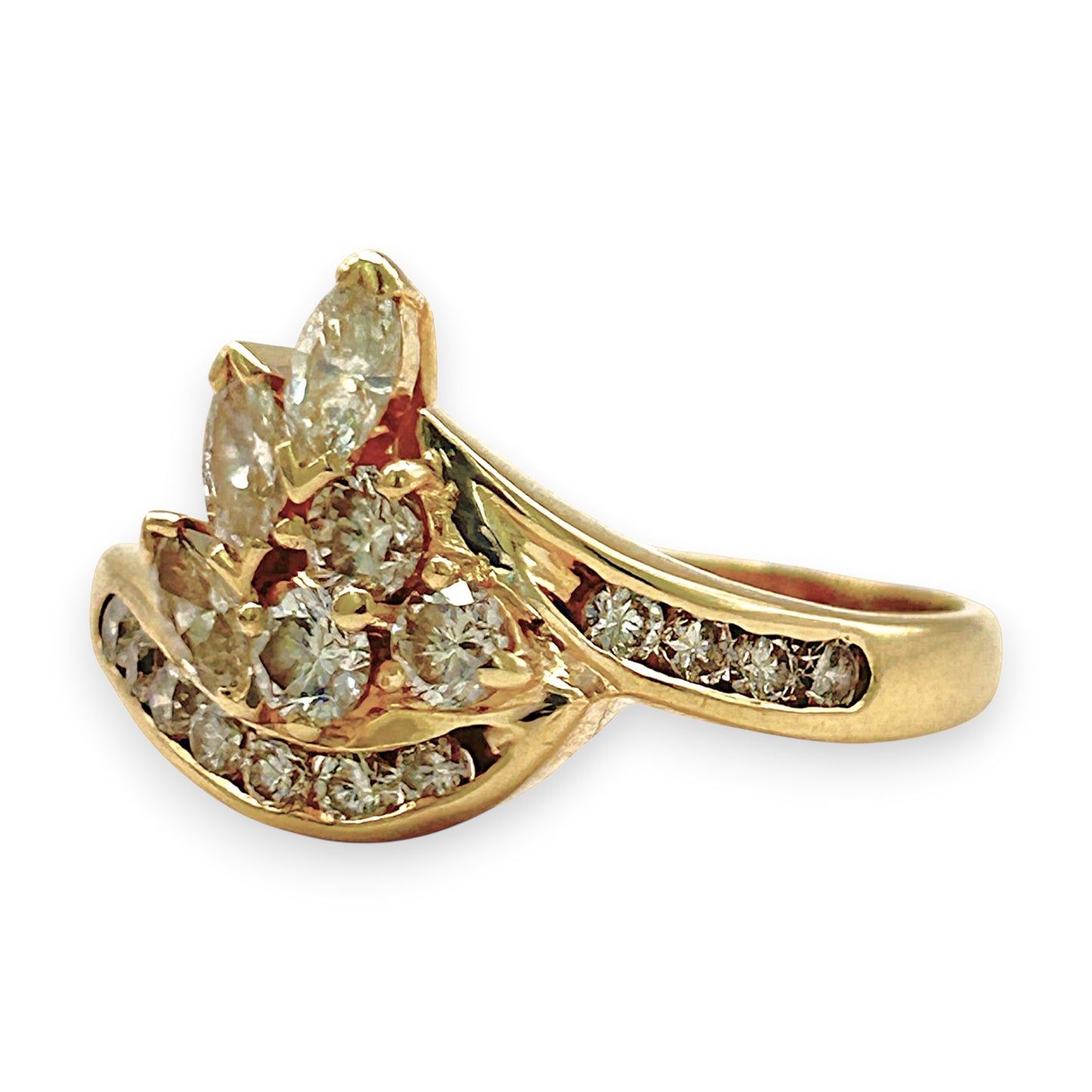 NZGD | 18ct Gold Diamond Dewdrop Pavilion Ring Valuation $4,800