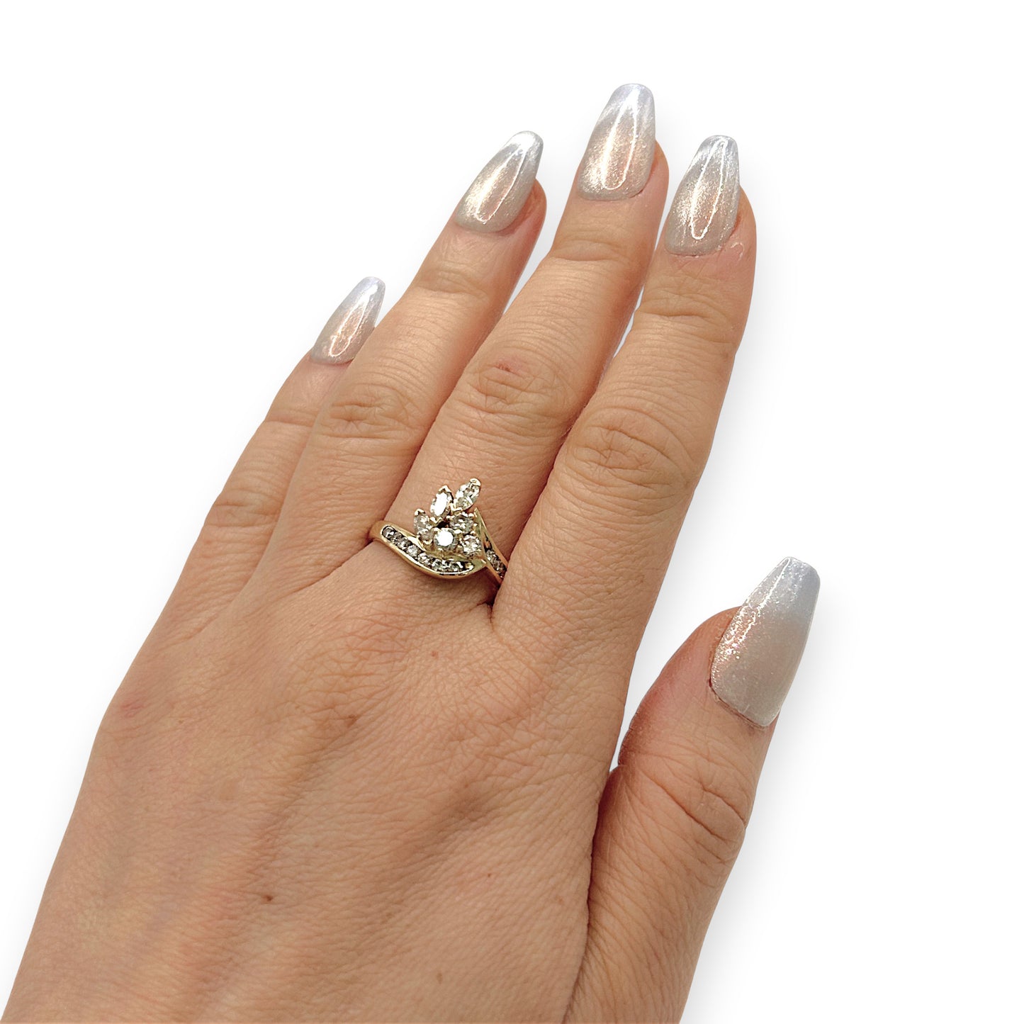 NZGD | 18ct Gold Diamond Dewdrop Pavilion Ring Valuation $4,800