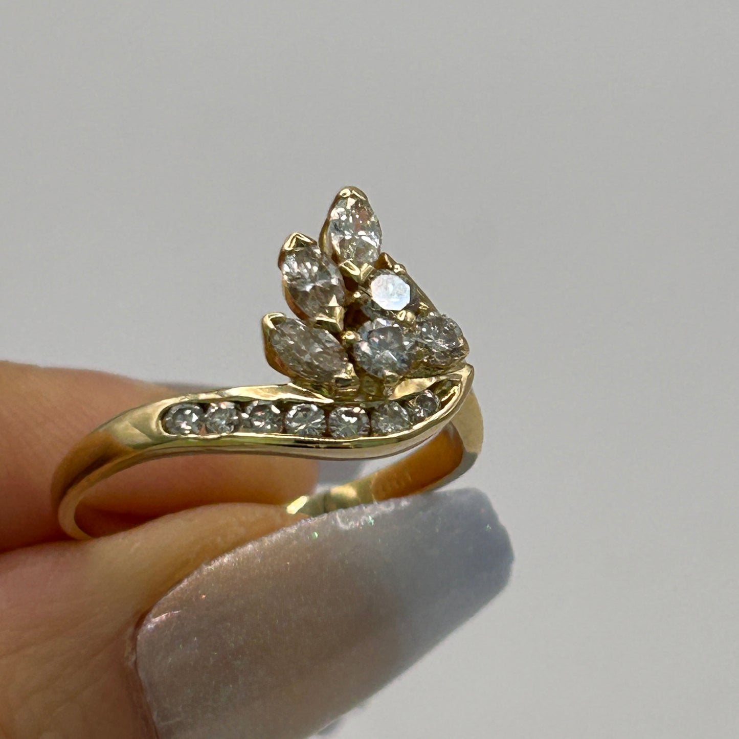 NZGD | 18ct Gold Diamond Dewdrop Pavilion Ring Valuation $4,800